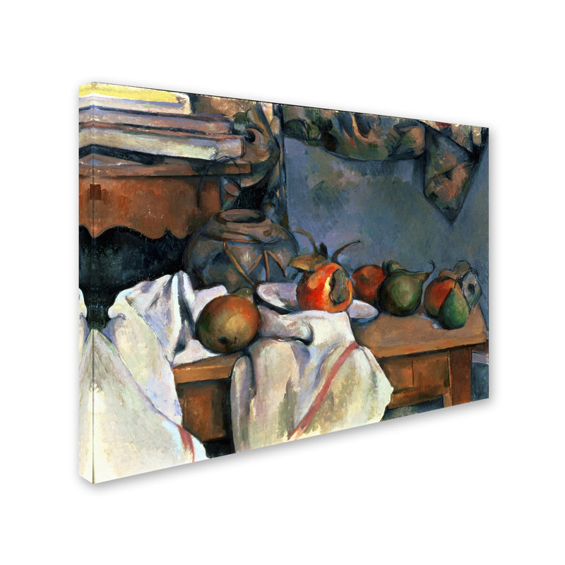 «Ginger Pot With Pomegranite And Pears», reproduction sur toile tendue, H 14 po x l 19 po