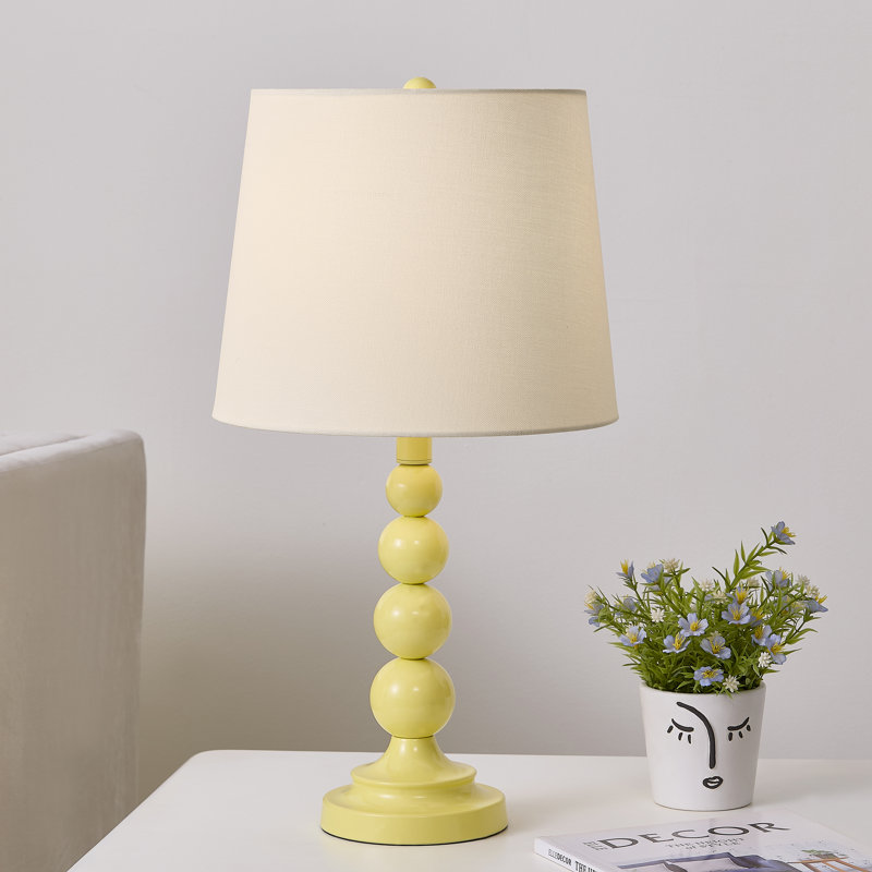 Lampe de table 20,5 "en métal avec abat-jour blanc, Jaune