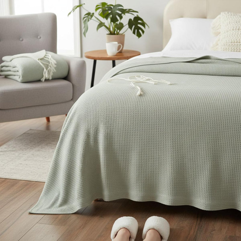 Couverture simple (1 pièce), vert sauge, 90" L x 66" W, Sage Green