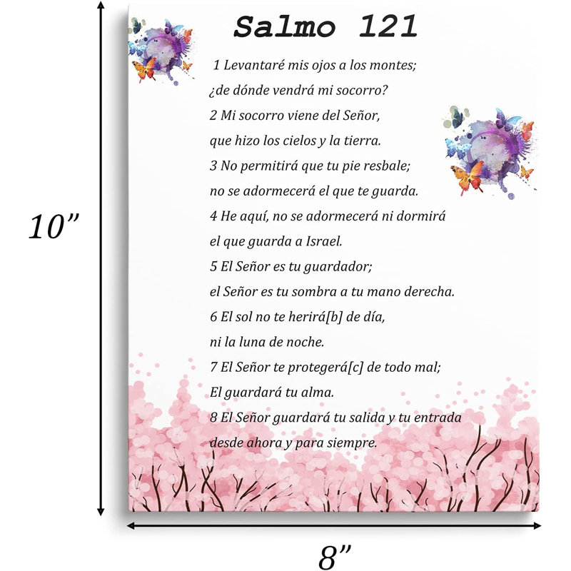 Salmo 121 En Espanol Para Pared - peinture sur toile tendue, H 10 po x l 8 po x P 2 po