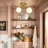 2 - Light Glass Globe Flush Mount Ceiling Light