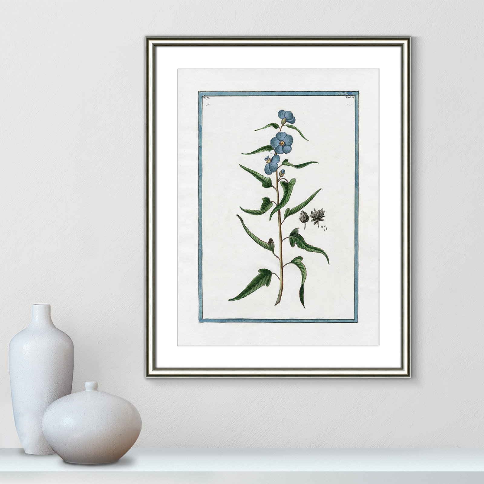 Colombe "Shabby Elegance Botanical I" Print, 18.25" W x 24.25" H, Silver Framed