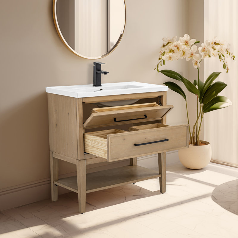 Ensemble de meuble-lavabo simple 30,13 po Brodnax, Essence de sapin