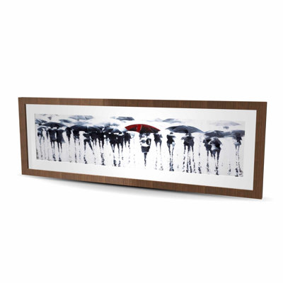 «Abstract Silhouettes Under the Rain», reproduction encadrée moderne