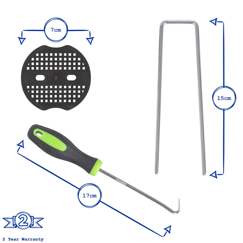 Harbour Housewares 40 Garden Pegs, 40 Buffer Washer Plate & Removal Tool Set