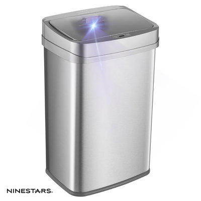 Poubelle intelligente neutralisant les odeurs, double purification UV + ozone, capteur de mouvement à contrôle des odeurs, acier inoxydable, série Nova