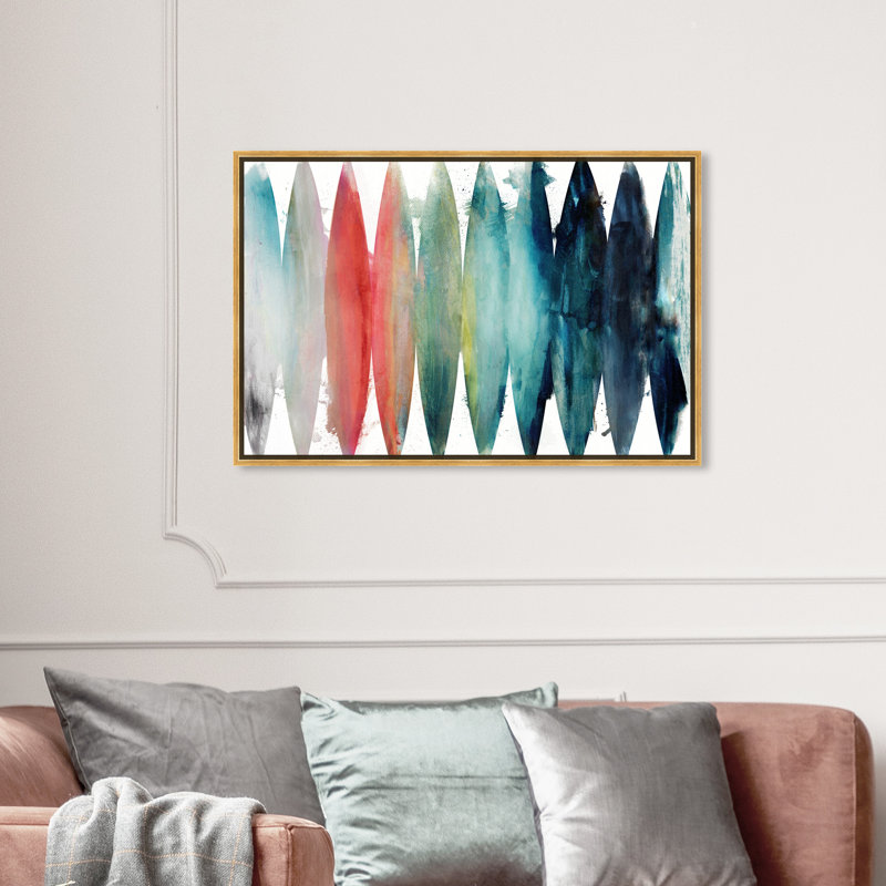 «Abstract Paradise Found», reproduction d'art sur toile, Encadrement doré, H 20 po x l 30 po x 1,5 po