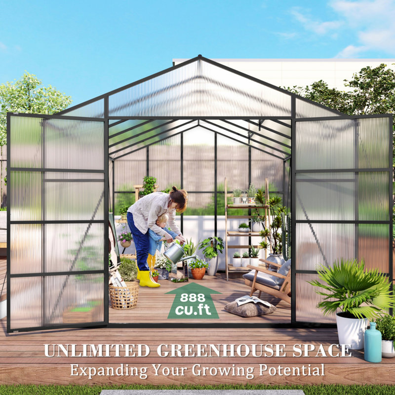Serre en polycarbonate, serre pour la cour extérieure