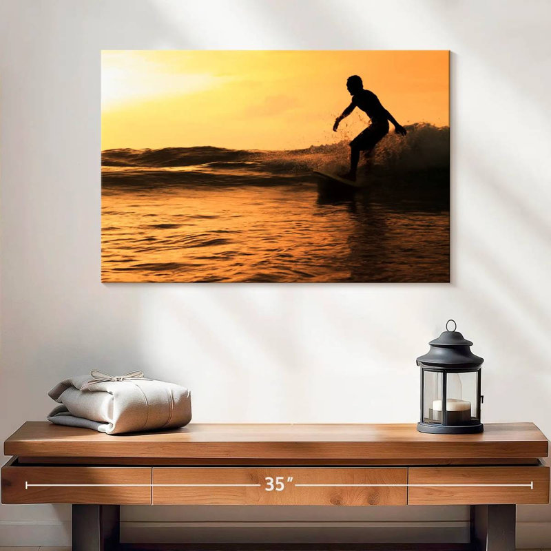 Senne Sundown Surfing, 16" H x 24" W
