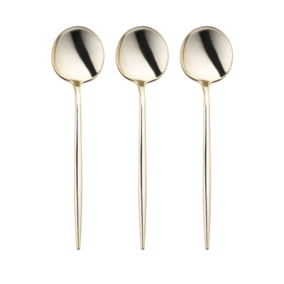 Cuillères à dîner jetables en plastique Shiny Gold Moderno
