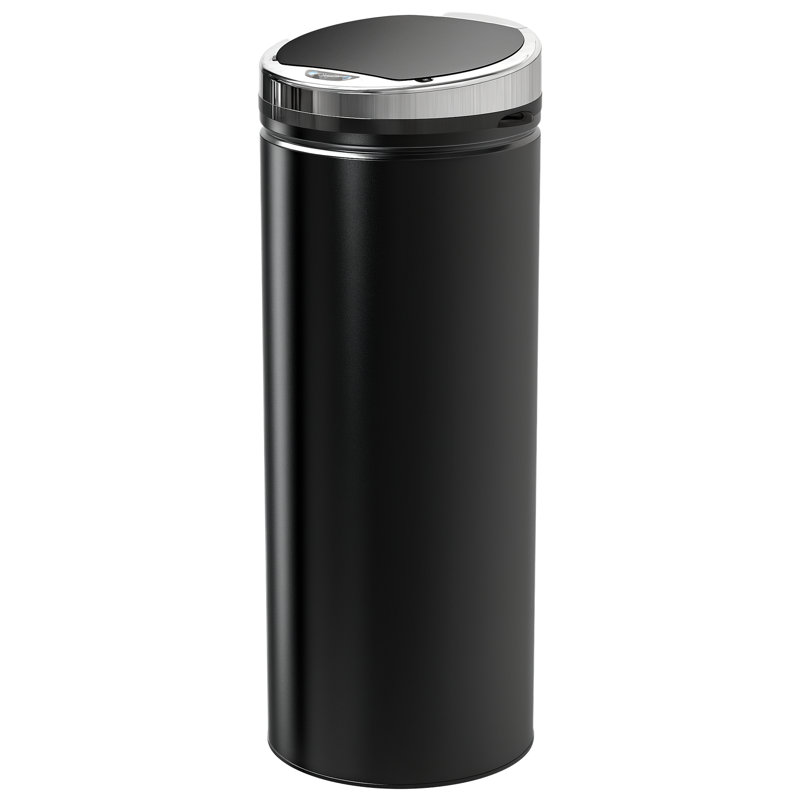 Steel Motion Sensor Kitchen Trash Can - 50L, Black