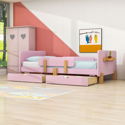 Wooden Kids Bed with 2 Storage Drawers