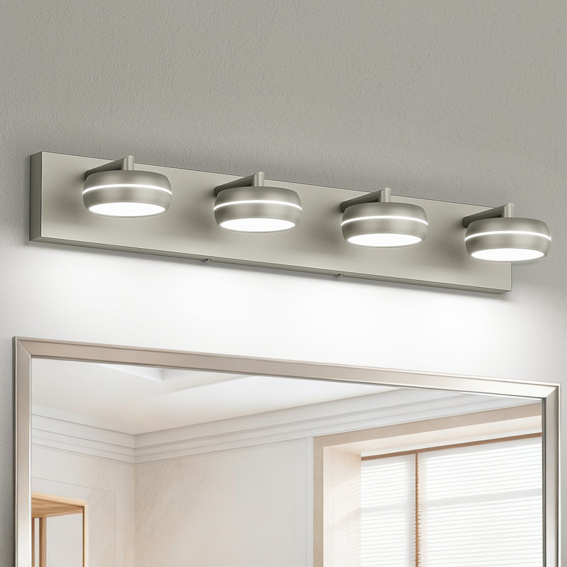 Dimmable LED Multi-Light Bathroom Vanity Fixture 5500K, 5.2" H x 28" W x 1.18" D, 4 Lights
