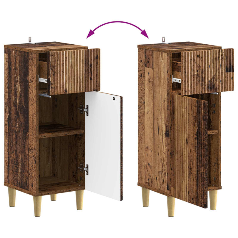 Bathroom Storage Furniture Set, Old Wood