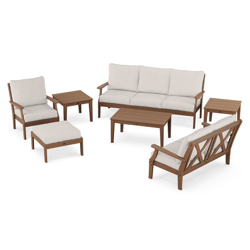 Braxton 7-Piece Deep Seating Set, Cast Ash, Teak
