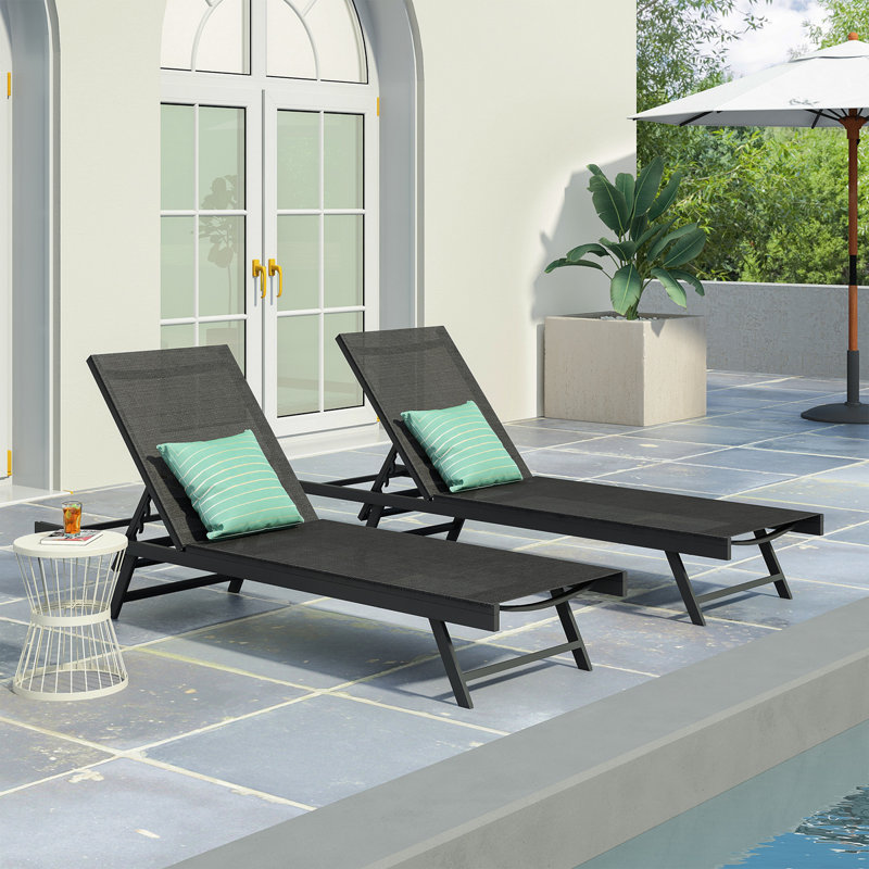 SALON CHAISE Longe, 2, Noir