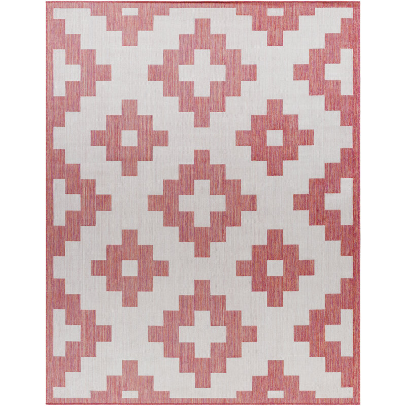 Tapis intérieur / extérieur en polypropylène tissé à la machine Anesha, Rectangle 5 pi 3 po x 7 pi