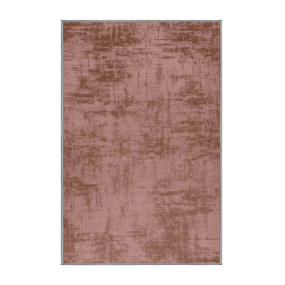 Machine Washable Abstract Brown Area Rug