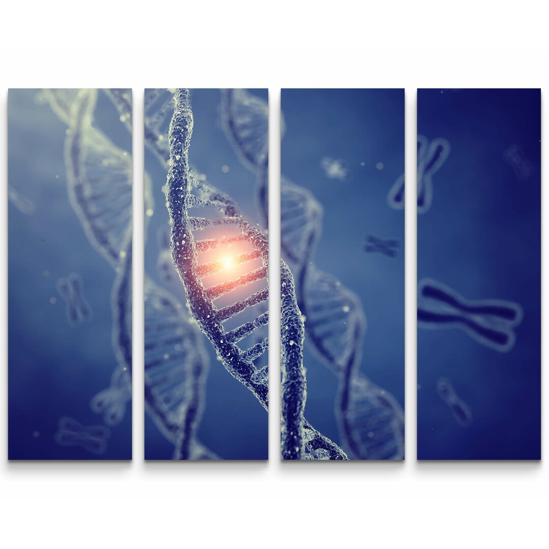 4-tlg. Leinwandbilder-Set Dna