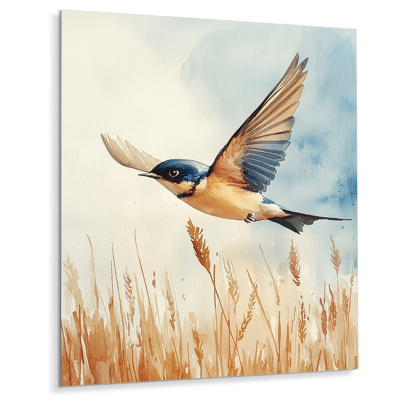 Plaisance - oiseau, reproduction métallique, H 20 po x l 12 po