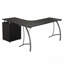 Bureau d'ordinateur moderne en L avec classeur et rangement, espresso