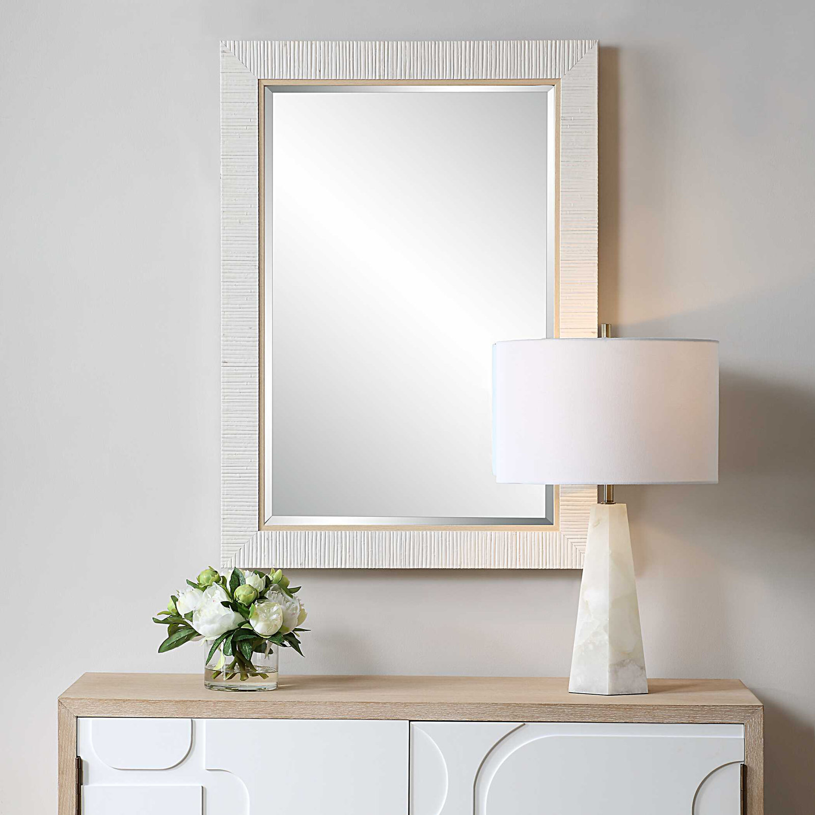 Hereen 25" Accent Mirror, 35" x 25", White