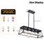 Lustre 5 lumières pour îlot de cuisine en métal noir mat avec structure en cage ouverte, ampoules non incluses-526652015-526652000