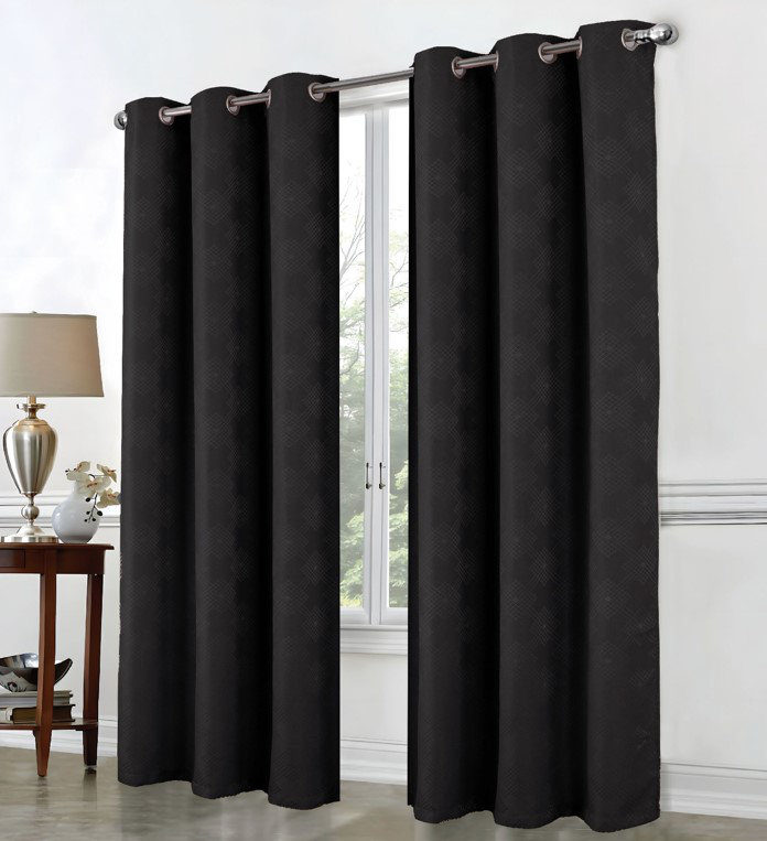Celeste Shimmer Single Window Curtain, Black