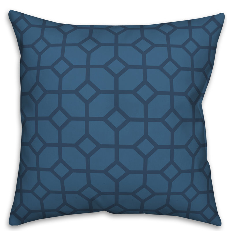 Coussin décoratif géométrique , 16 po x 1 po, Bleu, Pas de bourre
