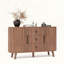 Sideboard Buffet Cabinet with Sliding Tambour Doors and Curved Fluted Design
