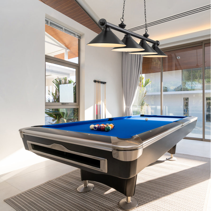 Billard 4 lumières Annaleisa, Noir mat, Noir mat