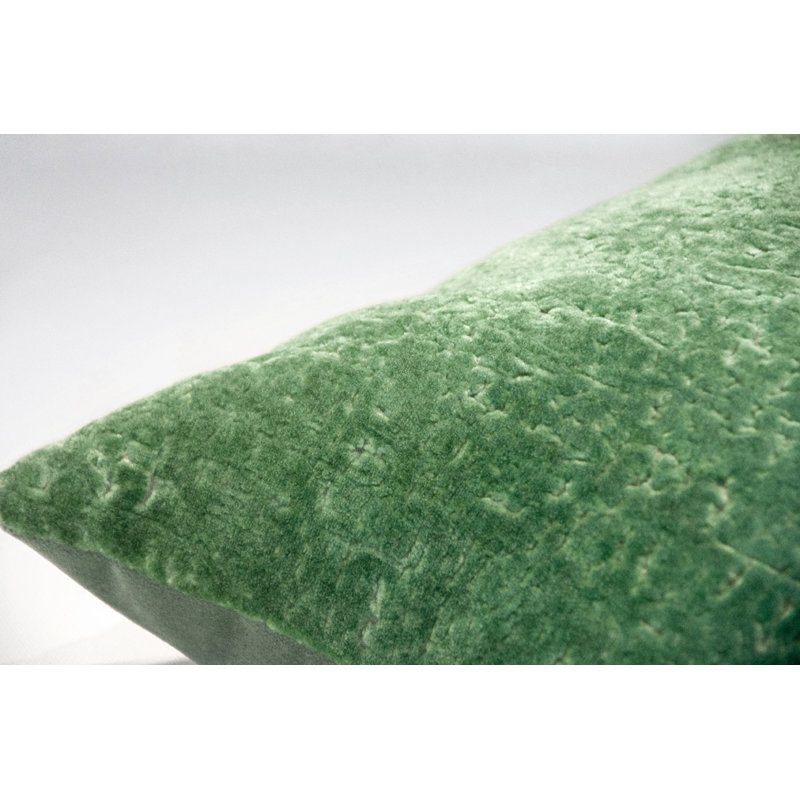 Coral Reef Velvet Lumbar Pillow Cover & Insert, Kelp