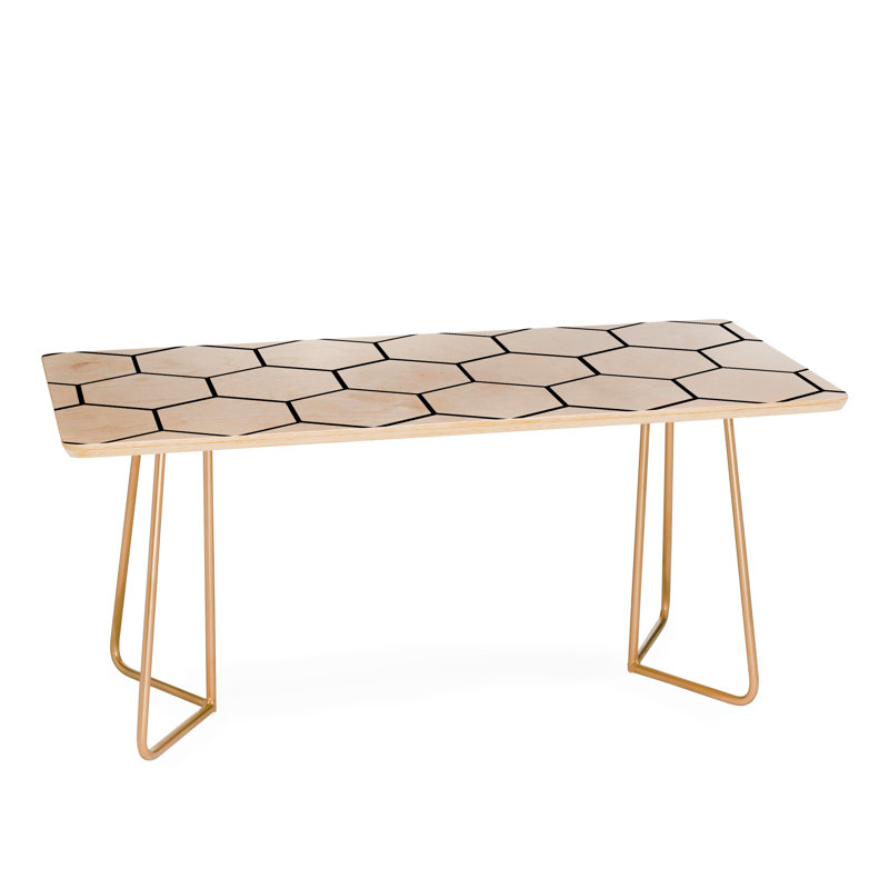 Solid Wood Top Coffee Table, 19" H x 38" W x 19" D