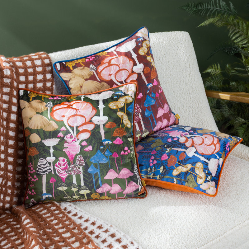 Amanita Square Throw Cushion, Cobalt