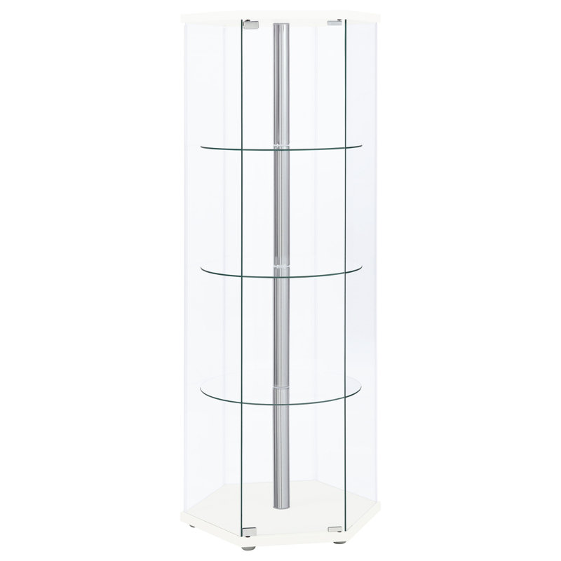 Vitrine hexagonale en verre transparent Tenley