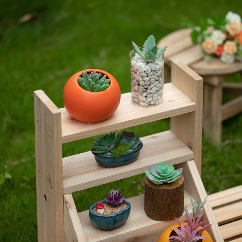 Support pour plante à fleurs pour l'intérieur et l'extérieur Présentoir à fleurs brun pour salon et jardin