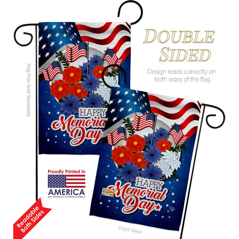 Double Sided Polyester Independence Day, 18.5" H x 13" W
