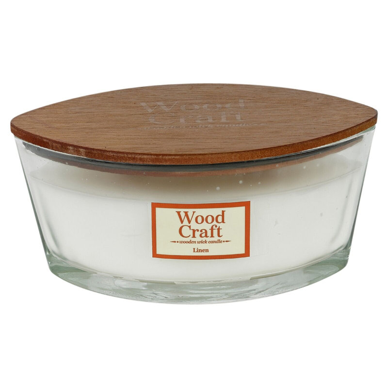 Linen Scented Jar Candle with Glass Holder