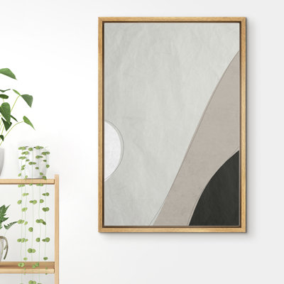 IDÉE4WALL, reproduction d'art sur toile encadrée, camouflage ondulé gris et blanc, motifs géométriques, illustrations, art moderne, alternative relax / calme pour le salon, la chambre à coucher, le bureau - 16 po x 24 po - Naturel