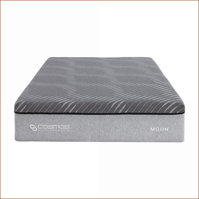 Mattresses, 12'' Queen Hybrid with Soft Waterfall Ticking Cover, Compressed Rolled Boxed | Foam+Spring | Light Gray, 12"