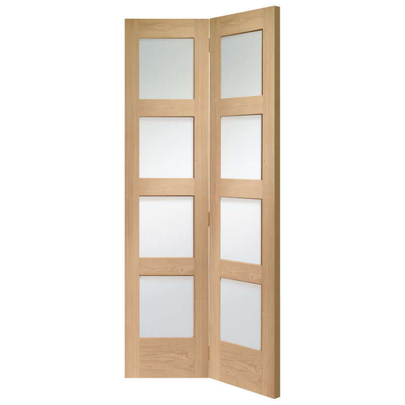 Internal Glazed Oak Shaker Bi-Fold