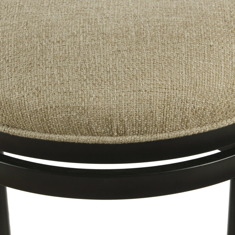 Nicki Swivel Upholstered Counter Stool with Metal Frame, Beige