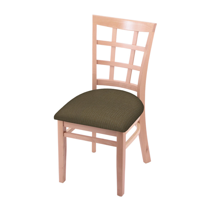 Chaise d'appoint à dossier échelle en bois massif, Naturel, Liège graphique