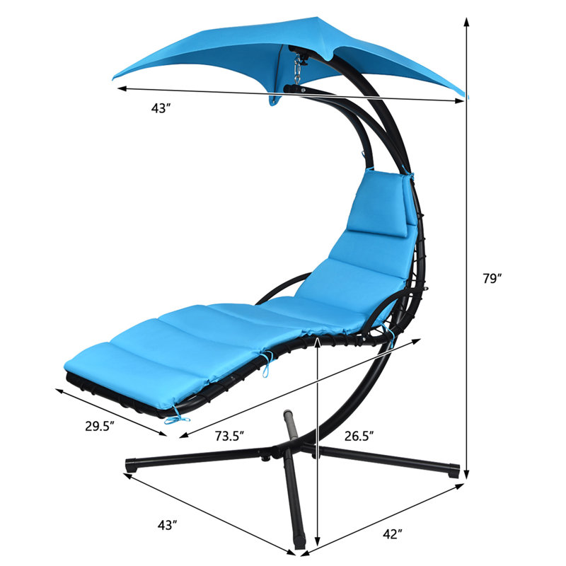 Chaise longue avec support Kelvin, Bleu clair