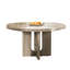 Zoko 54 Inch Round Dining Table, Pedestal Base, Solid Wood-111934042