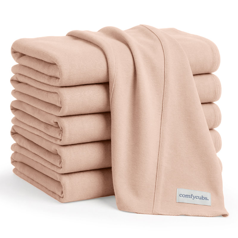 Cotton Burp Cloths 100% Cotton Bath Towels, Blush