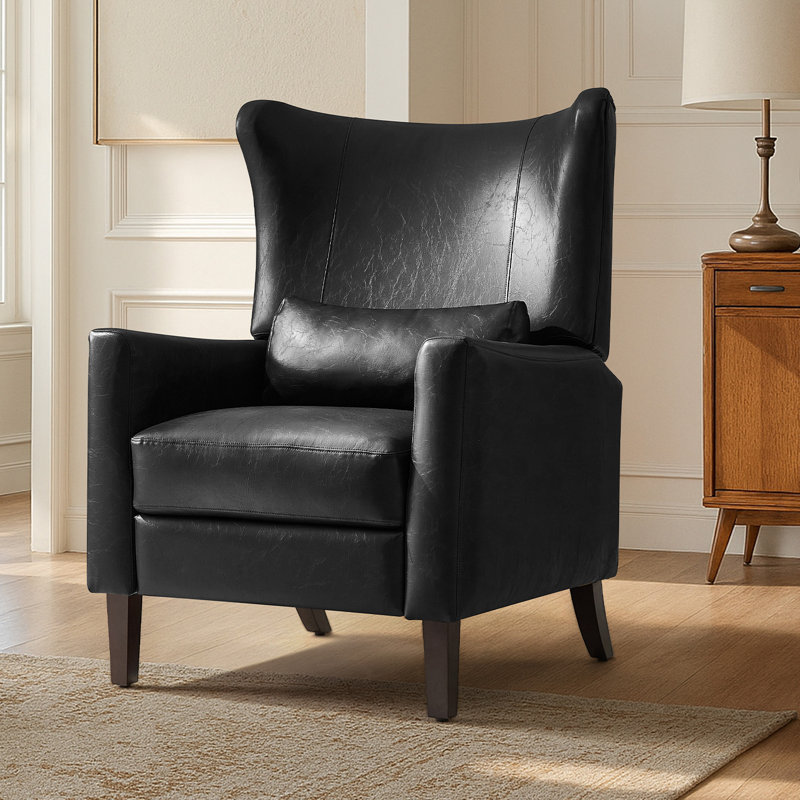 Fauteuil inclinable manuel en faux cuir Alexis, Noir