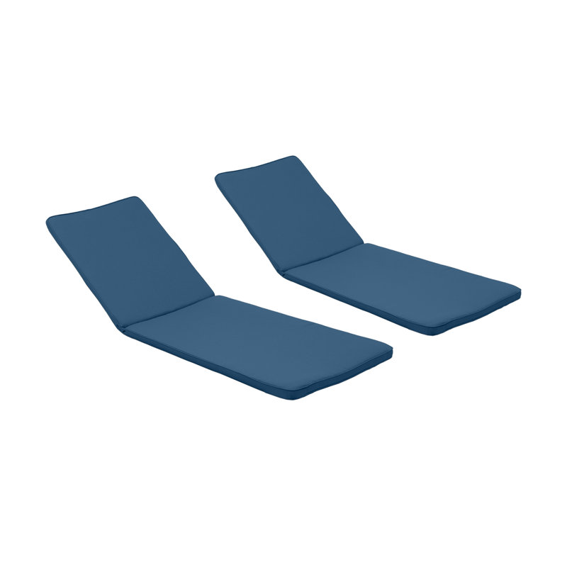 Outdoor 1.5'' Chaise Lounge Back Cushion, Blue, 2