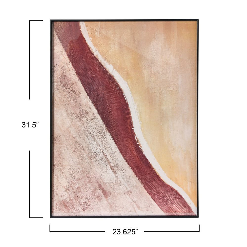 Abstract Print with Black Metal Frame