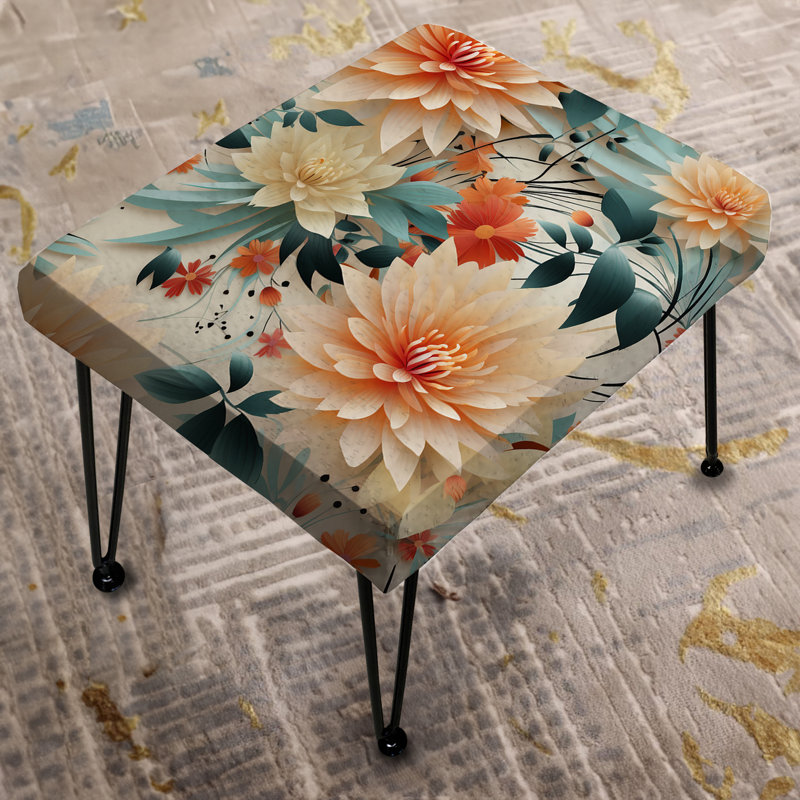 Collage de couleurs pastel éclectique floral III - repose-pieds rectangulaire éclectique